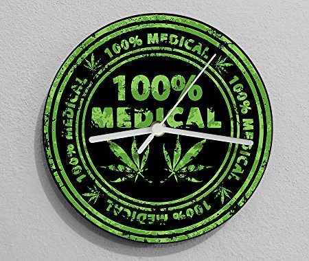 100% Medical Marijuana Wall Clock